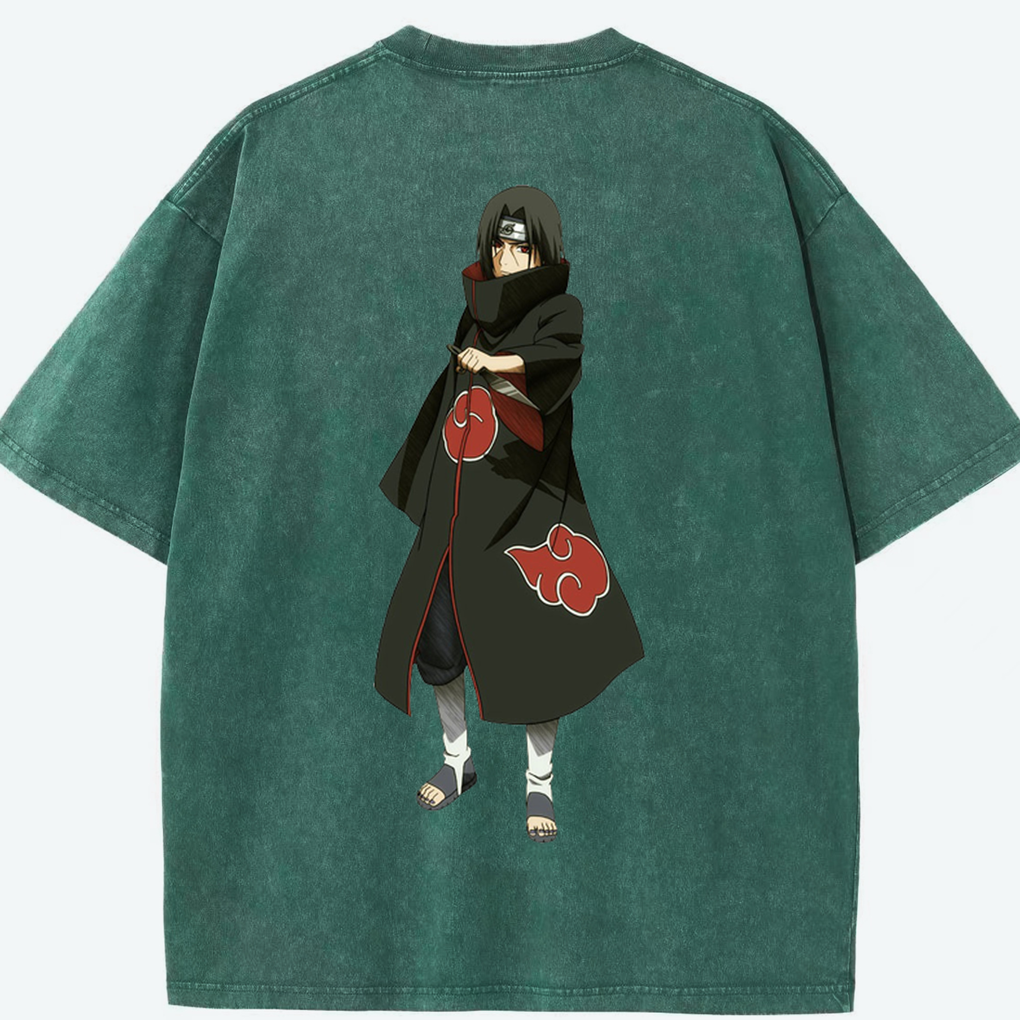 （画像用） NARUTO -ナルト- うちは イタチ Uchiha Itachi 綿100% ヴィンテージ風 半袖Tシャツ（背面プリント）